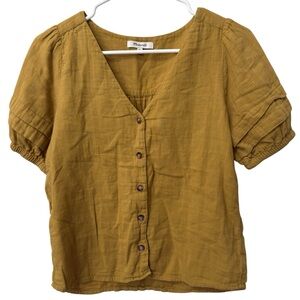 Madewell Pembroke Blouse Mustard Yellow Size XS